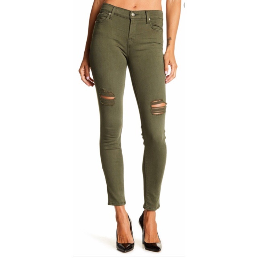 7 For Mankind Ripped Skinny Jeans